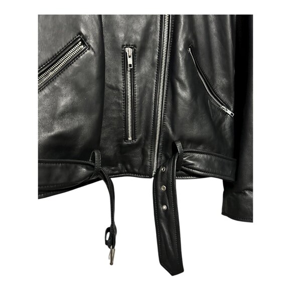 Quince Black Leather Moto Jacket XL - Picture 8 of 11
